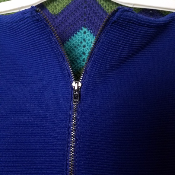 Nwot! Blue textured sheath dress Sz L - Picture 5 of 8